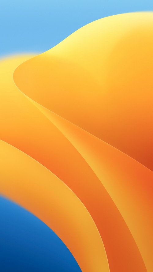 macOS Ventura abstract orange and blue waves