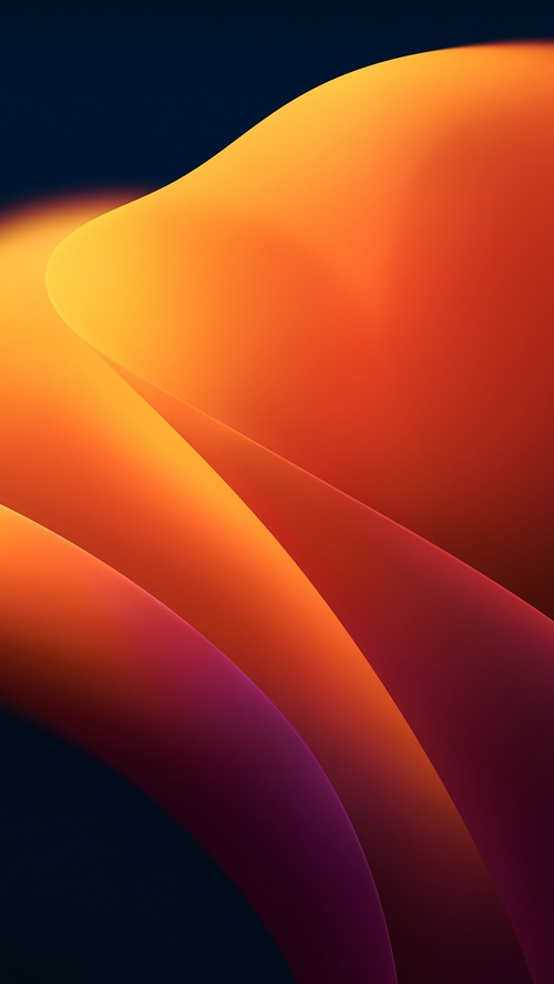 Abstract orange and purple waves on dark background