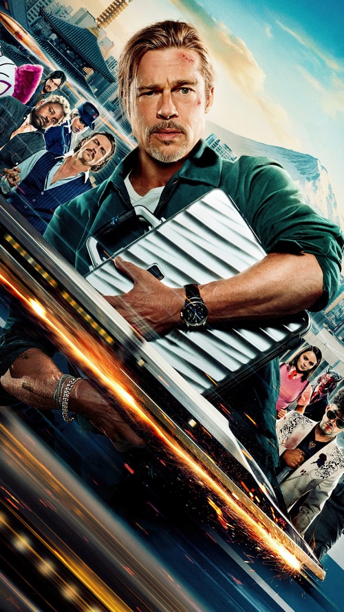 Bullet Train movie poster with Brad Pitt