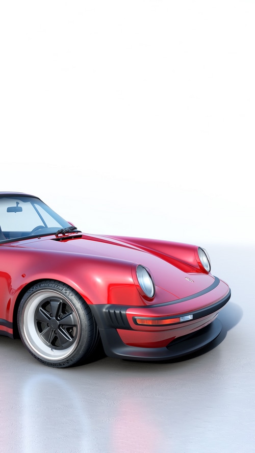Red Porsche 911 Turbo front view