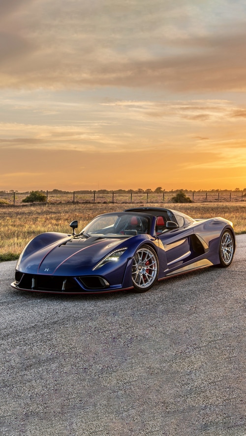 Hennessey Venom F5 Roadster at Sunset