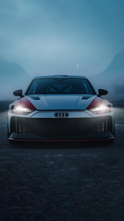 Audi RS6 GTO concept car in a foggy landscape