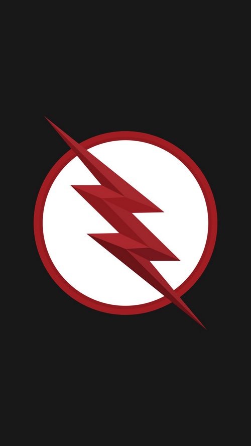 The Flash logo in minimalist style