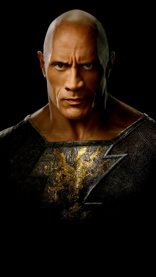 Black Adam with lightning bolt symbol