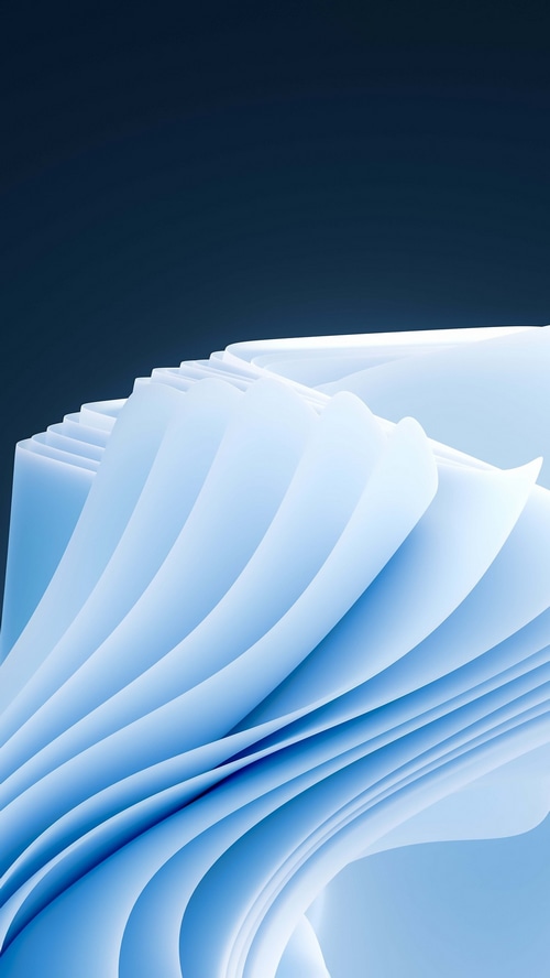 Windows 11 abstract light blue paper folds
