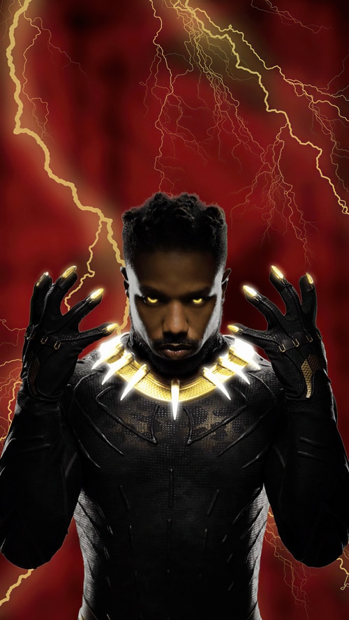 Killmonger in Black Panther Suit with Lightning