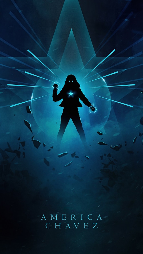 America Chavez Silhouette with Star Symbol