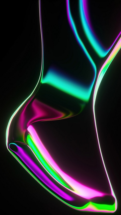 Abstract Digital Art with Neon Glow
