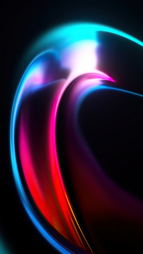 Abstract 3D Artwork with Neon Glow