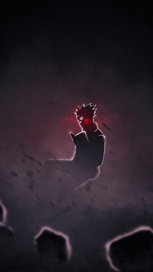 Kakashi Hatake reading a book with glowing eyes