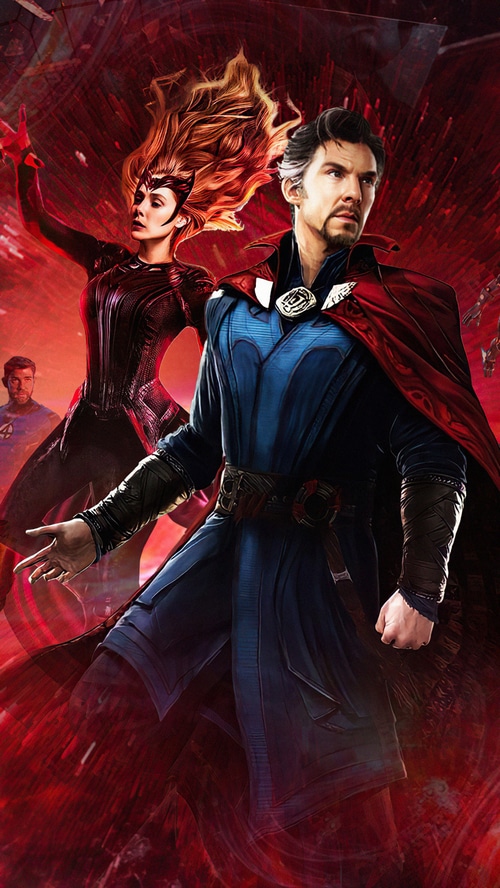 Doctor Strange and Scarlet Witch in Multiverse of Madness 4K
