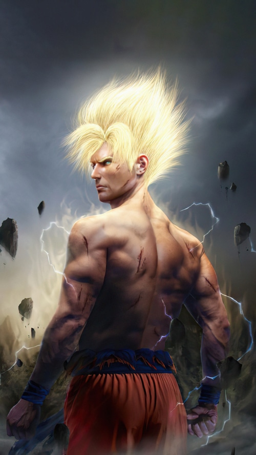 Goku from Dragon Ball Z in Super Saiyan form