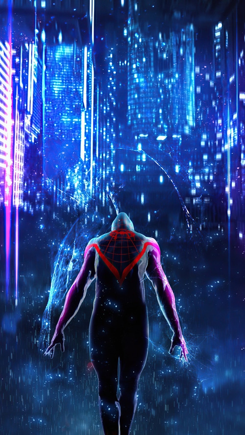 Spider-Man in a Neon City
