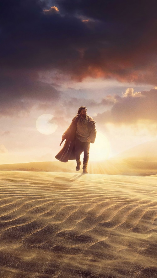Obi-Wan Kenobi walking through a desert