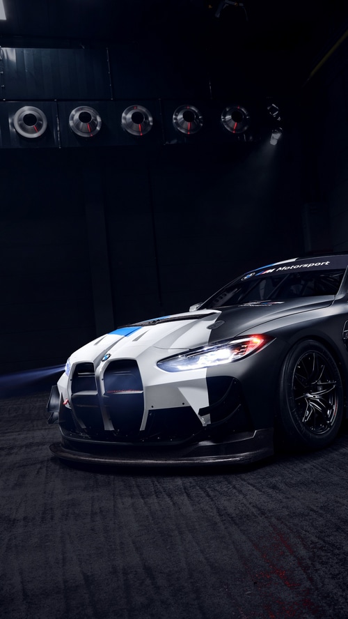 BMW M4 GT3 race car in studio