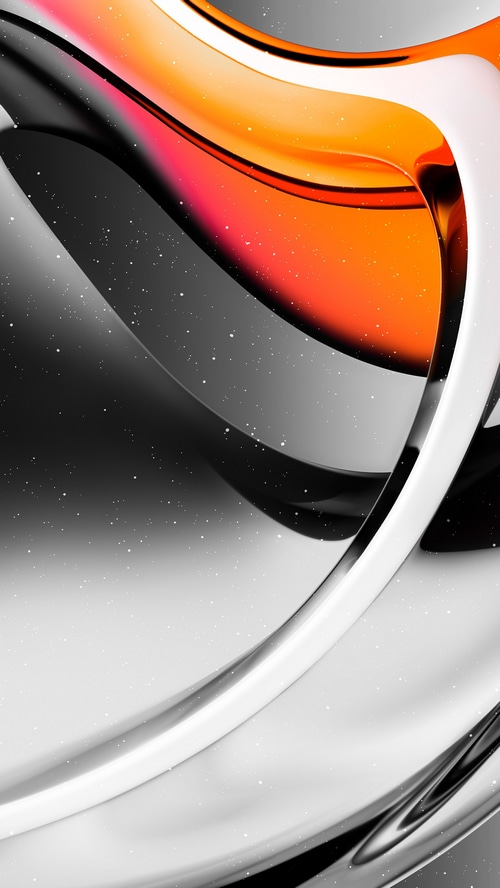 Abstract digital art with orange and gray curves