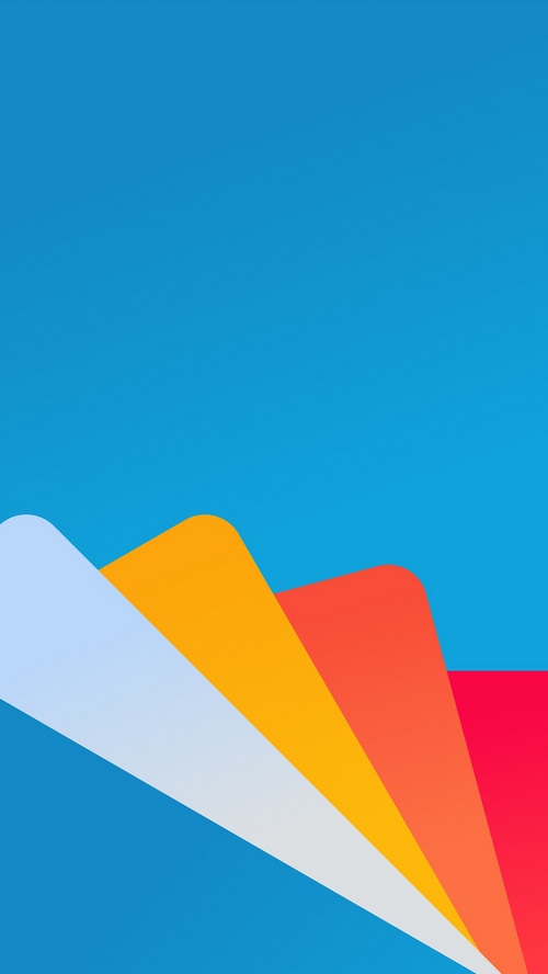 Abstract digital art with layered colorful shapes