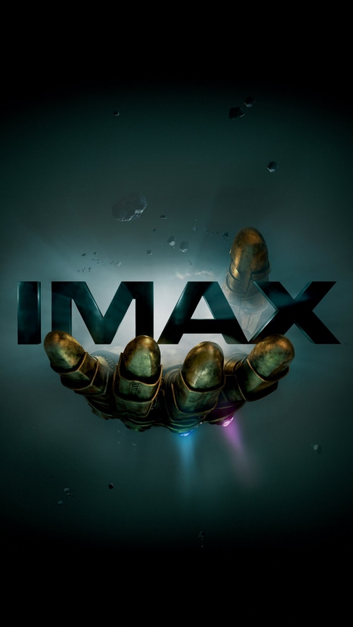 IMAX logo with Thanos's Gauntlet