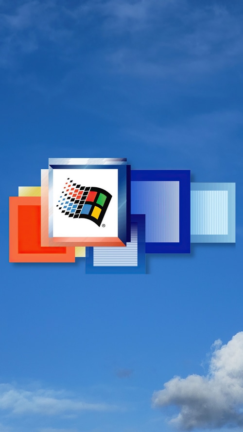 Windows Logo on a Cloudy Sky Background