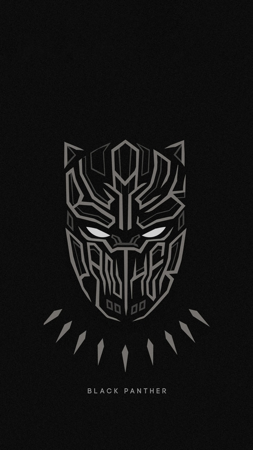 Minimalist Black Panther Mask Artwork