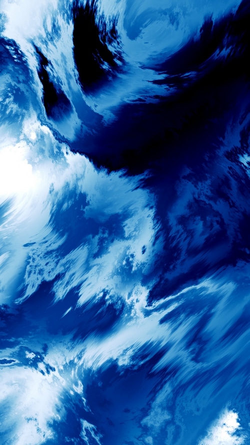 Abstract blue and white swirling digital art