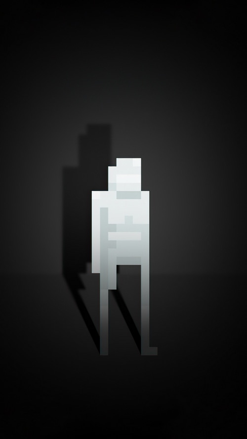 Pixelated Silver Surfer Artwork