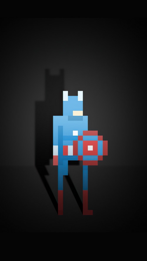 Pixel Captain America with Shield