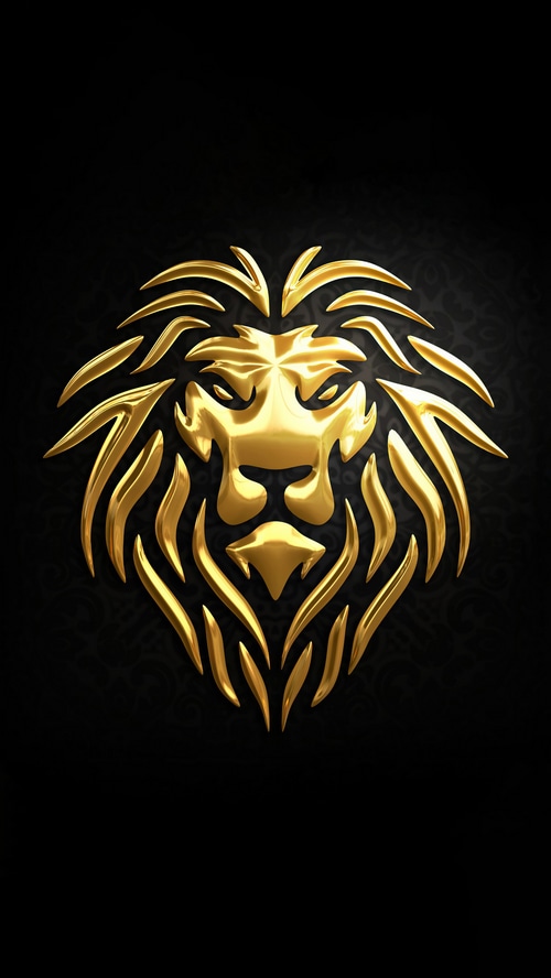 Golden Lion Head Artwork