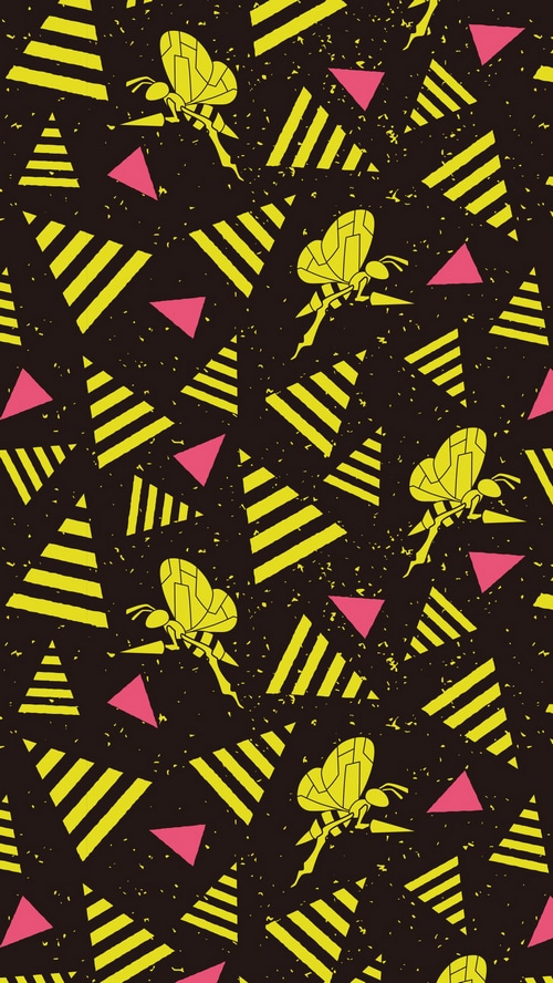 Abstract pattern with bees and triangles