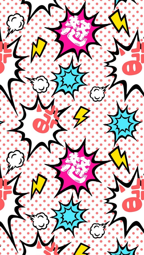 Pop Art Comic Style Pattern with Japanese Characters