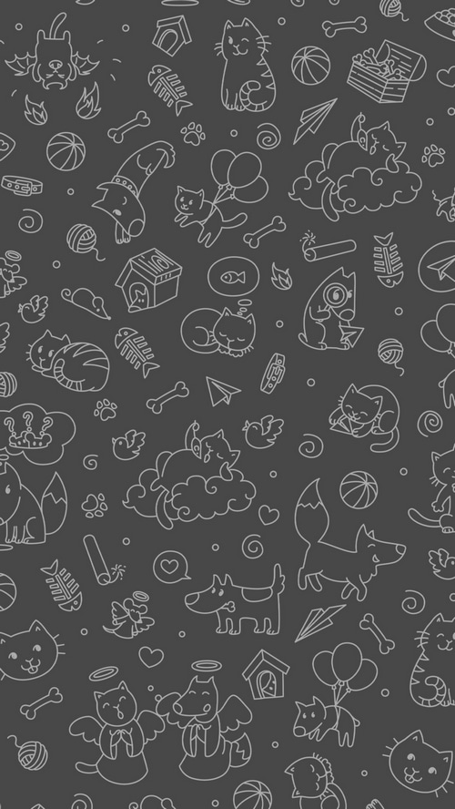 Cute animal pattern with cats and dogs