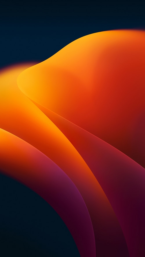 Abstract orange and purple waves on dark background