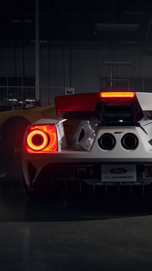 Ford GT rear view with red taillights