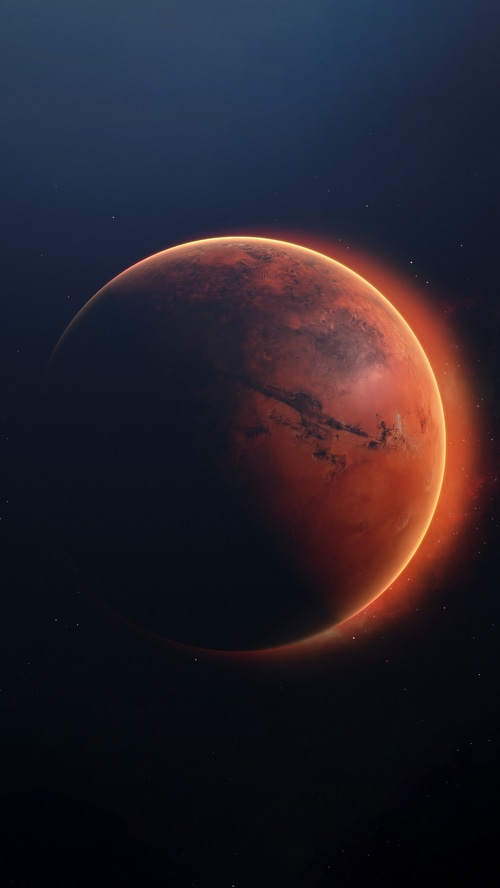 Mars planet in digital space artwork