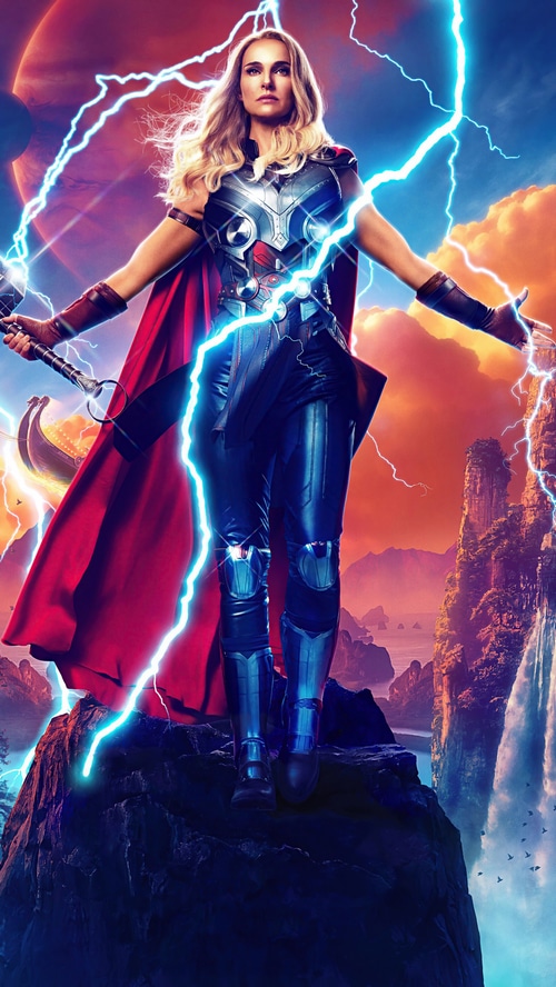 Jane Foster as Mighty Thor in Thor Love and Thunder