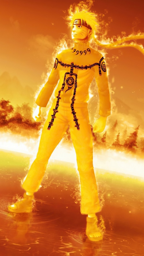 Naruto in Sage Mode with Nine-Tails Chakra