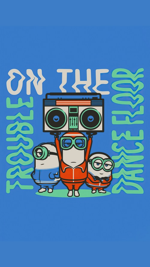 Minions on the Dance Floor with a Boombox