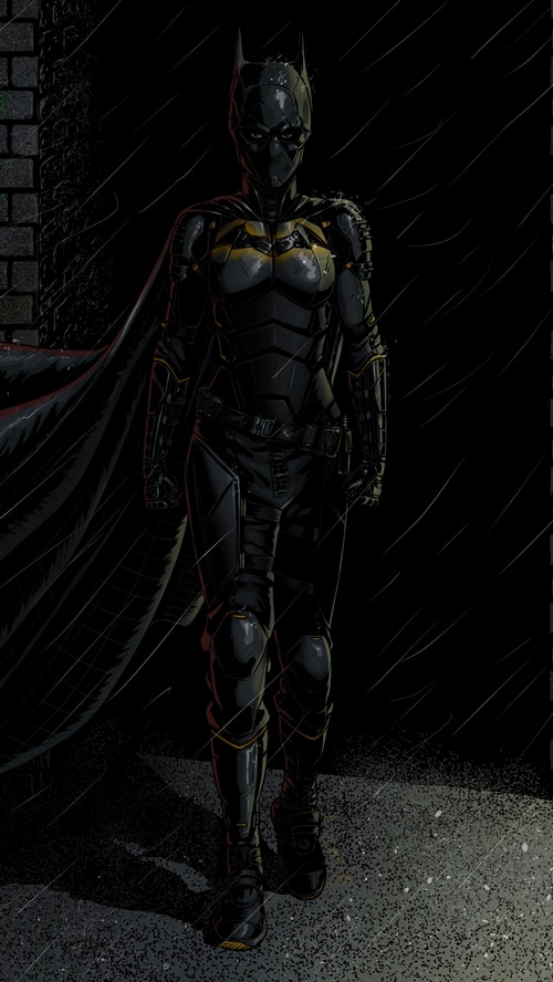 Batgirl in the rain