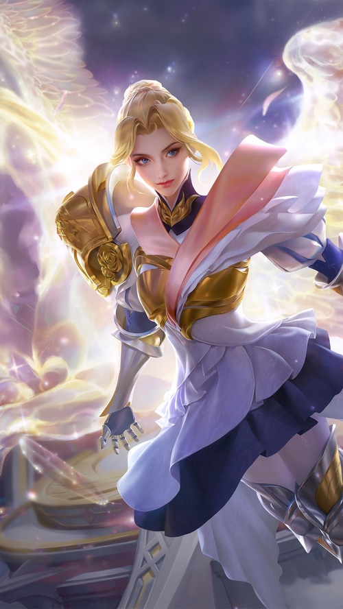 Honor of Kings game character with golden armor