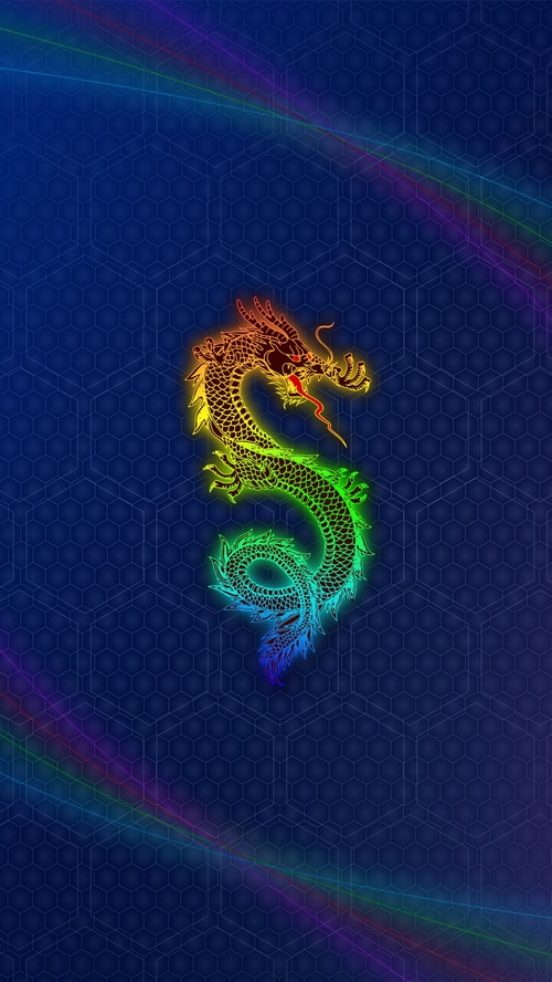 Digital Art of a Rainbow Dragon