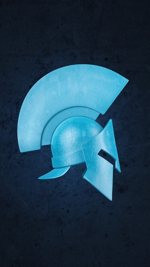 Minimalist Spartan Warrior Helmet Artwork