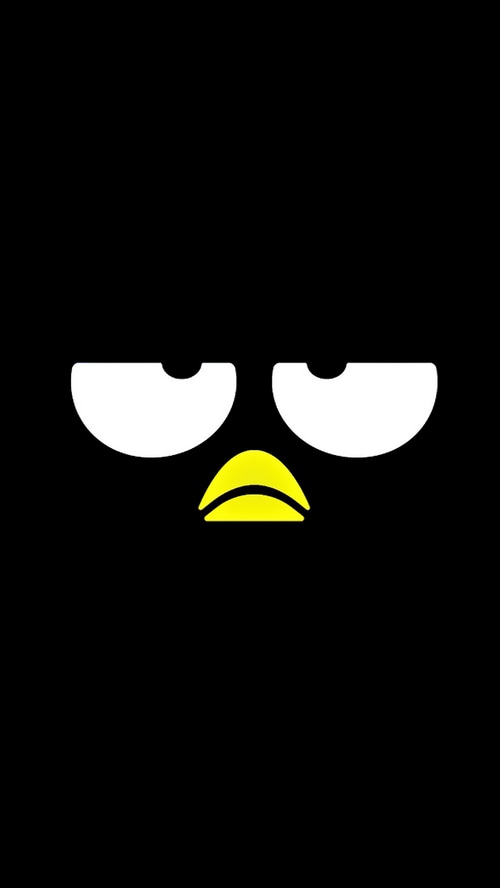 Badtz-Maru character face on black background