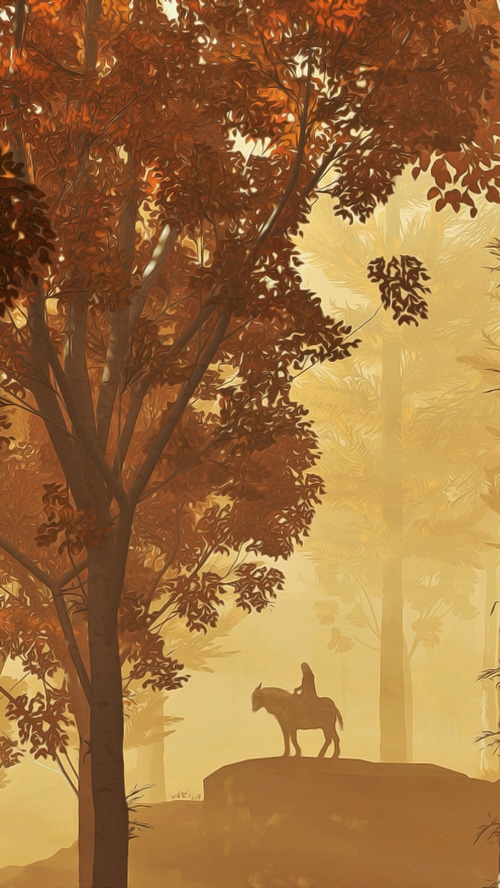 Elden Ring: Rider in an Autumn Forest