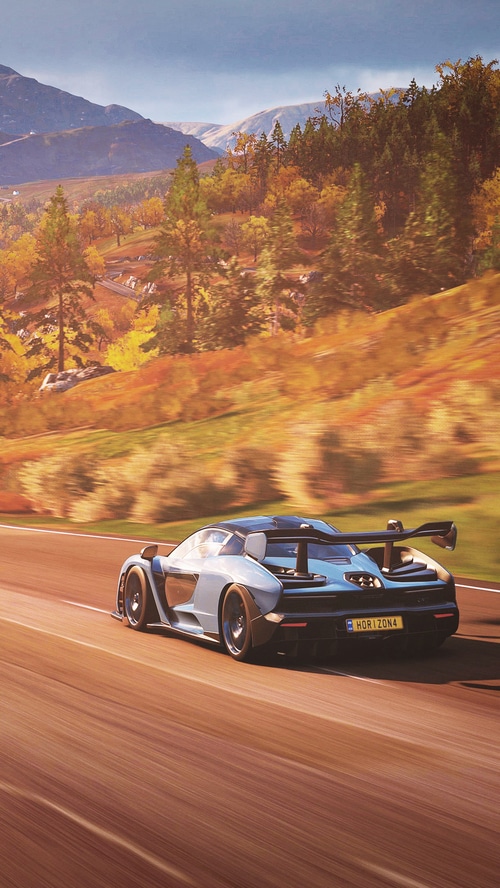 Forza Horizon 4 McLaren Senna GTR driving in autumn