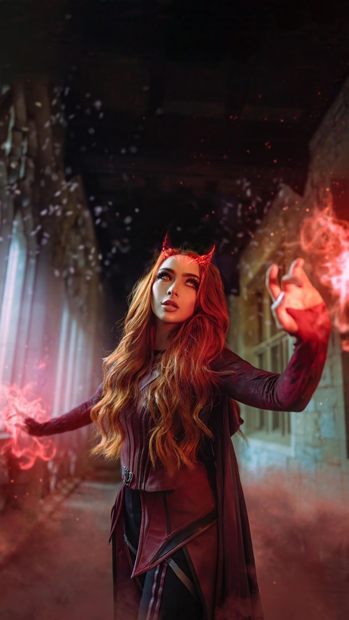 Scarlet Witch Cosplay with Red Magic