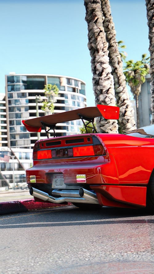 Red Honda NSX with large spoiler in GTA V