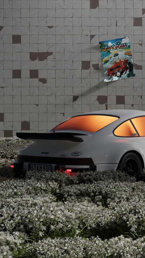 Porsche 911 Turbo in Out Run style