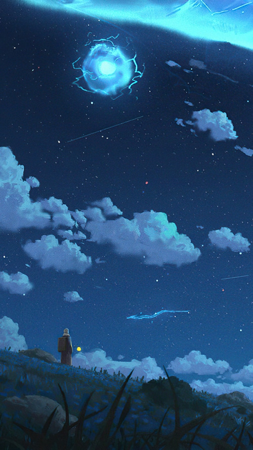 Digital Art of a Starry Night Sky