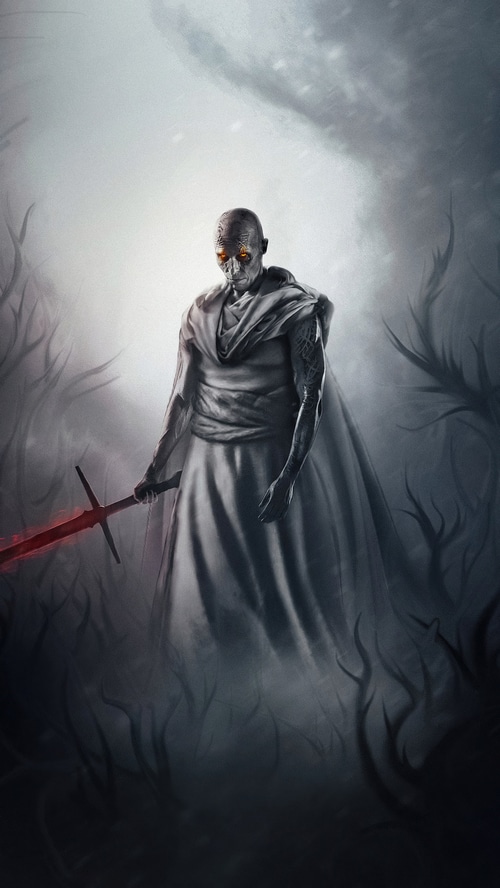 Gorr the God Butcher with a glowing red sword