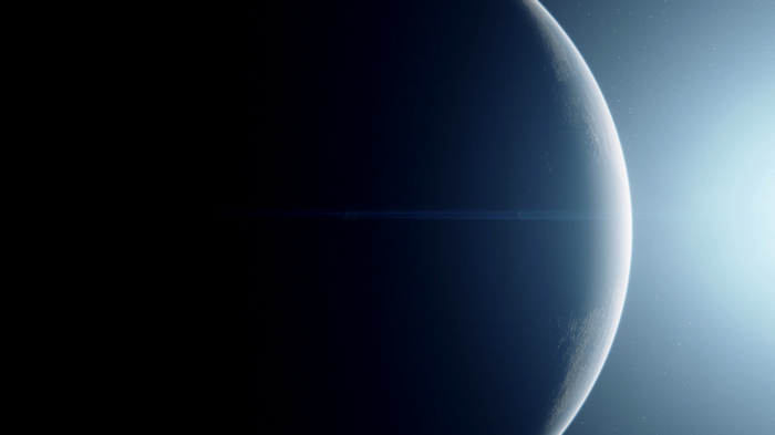 Starfield Planet with Lens Flare